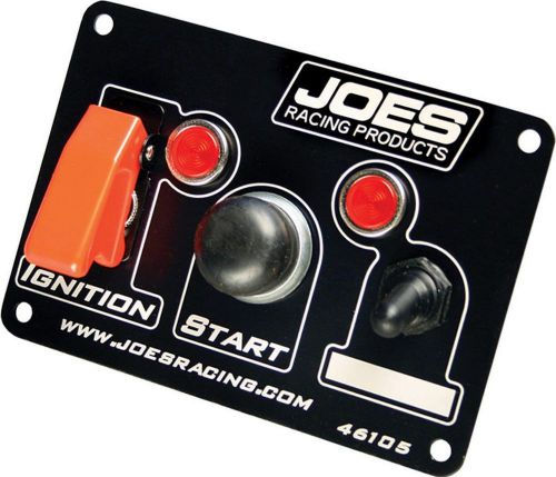 Joes racing products black/white 5 x 3-1/2 in dash mount switch panel p/n 46105