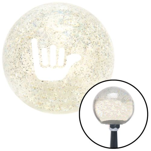 White hang ten clear metal flake shift knob with m16 x 1.5 insert late model