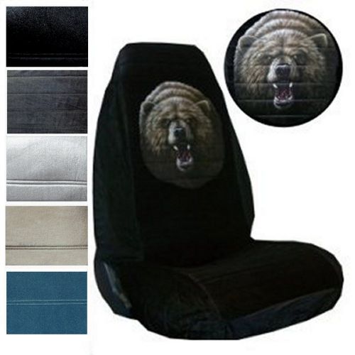 Velour seat covers car truck suv grizzly bear high back pp #y