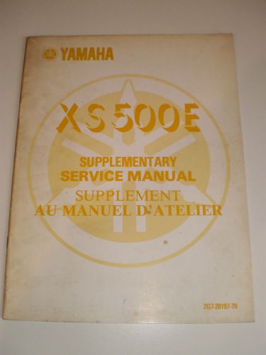 Yamaha xs500 e 1978 official supplementary  service  manual