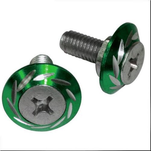 Green stainless steel license plate screws 4 pieces no.20