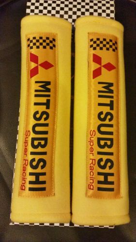 Yellow mitsubishi super racing shoulder pads pair jdm