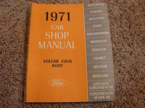 Vintage 1971 ford lincoln mercury mustang comet repair service manual vol 4 body