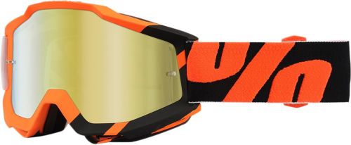 100% accuri wildblast 2016 snow goggles black/orange/mirror gold lens