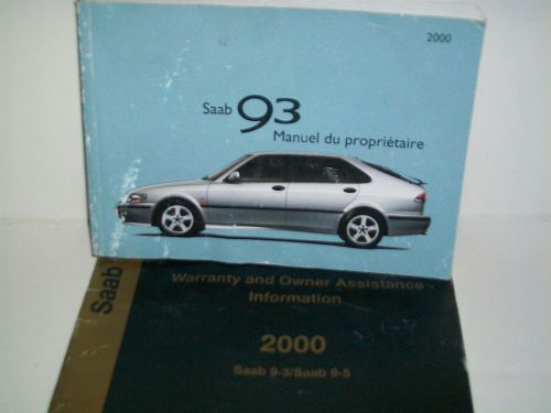 2000 saab 93 9-3  owners manual in french only