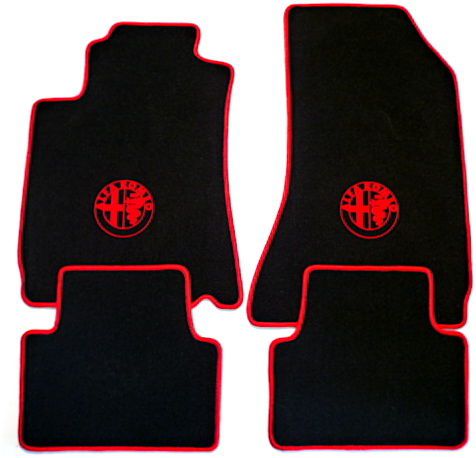 Black-red velours mat set for alfa romeo 159 lhd or rhd