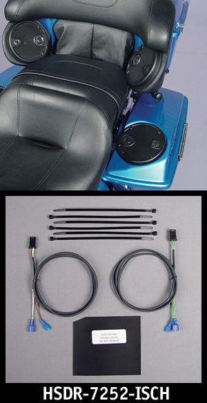 J&m rear speaker in-series wiring kit w/pods & bags speakers harley 06-12