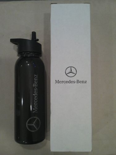 Genuine mercedes benz metalike water bottle w/ flip straw lid 24oz