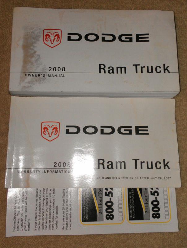 2008 dodge ram owners manual and warranty book set 