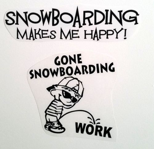 Snowboarding snow board decal boots bag bindings ski stickers last set in black
