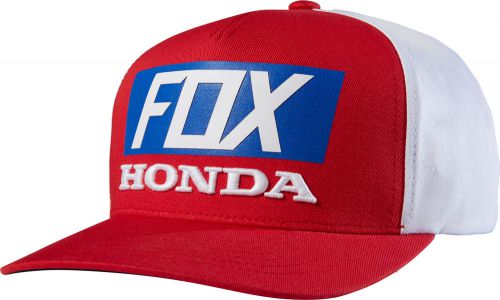 Fox racing honda standard snapback hat/cap fox head/honda wing mx/atv red/white