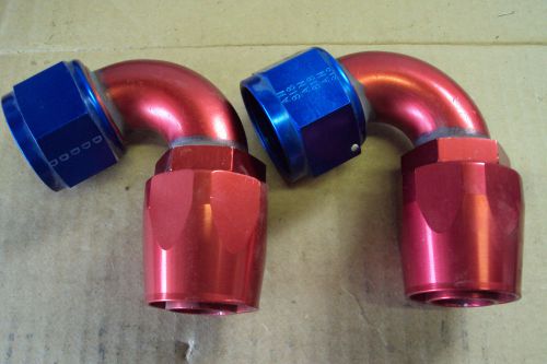 16an fittings water fuel oil quality blue and red anodized 2 fittings