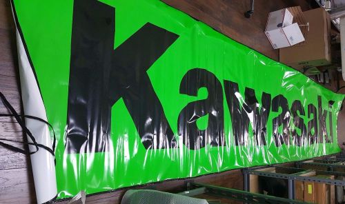 Used oem kawasaki large 20 foot banner green with black lettering 99969-2696