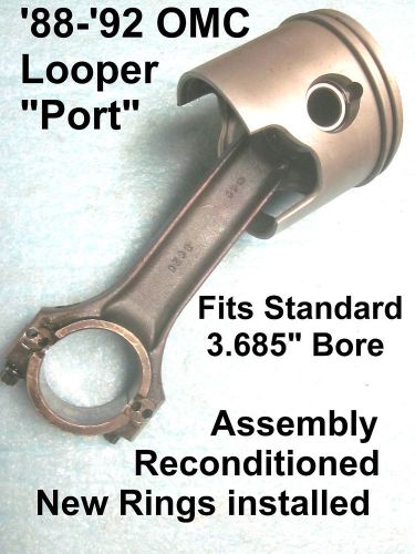 Connecting rod assy. std. port piston, new rings-omc looper-4,6,8 cyls.&#039;88-&#039;92 -