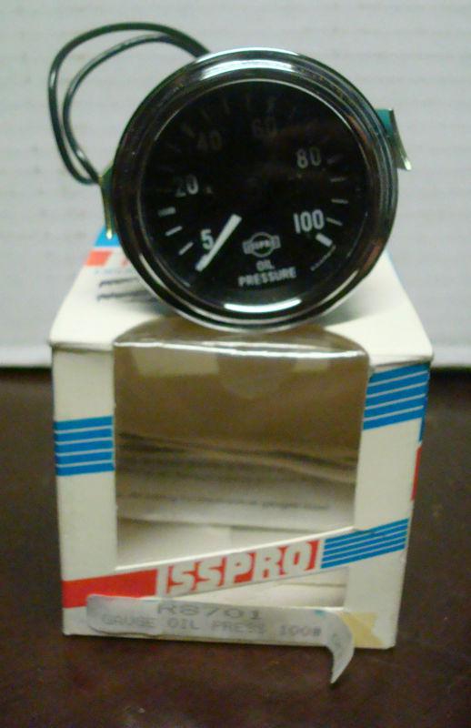 Isspro r8701 classic 0-100 psi oil pressure gauge 2 1/16" black/white/chrome