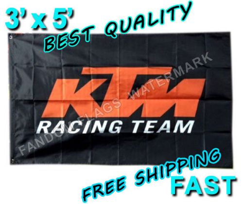 Ktm team racing flag - new 3&#039; x 5&#039; banner - exc sx xc 950 990 mini motorcycle