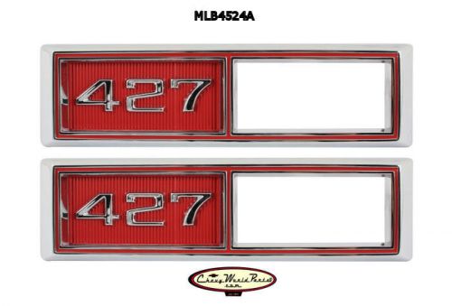 New 68 chevelle nova impala 427 chrome front side marker bezel  red pair