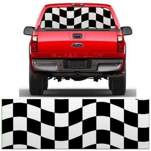 Mg9116 race flag window graphic tint fits ford chevrolet dodgetoyota  metro auto