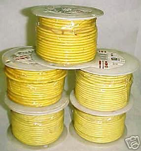 10 gauge copper automotive primary wire yellow  500 ft