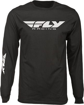 Fly racing casual corporate logo men&#039;s black long sleeve tee t-shirt