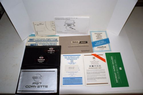 1987 corvette owner&#039;s manual, leather case and other manuals part no. 14102739a