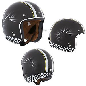Motorcycle helmet open face custom ckx origin cafe black  white large adult