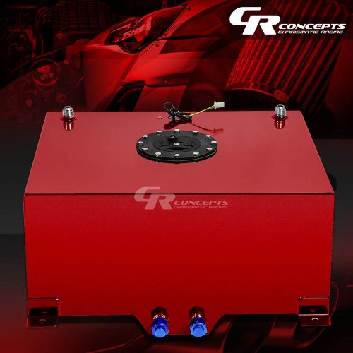 15 gallon red coated aluminum racing/drifting fuel cell gas tank+level sender