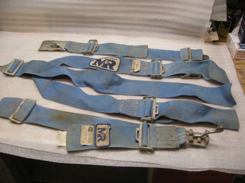 M&amp;r sfi spec 16.1  harness seat belt kit racing latch style safety harness blue