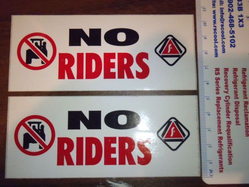 會 no riders 會 2 vinyl decals 會 5 cm x 12 cm 會 for car truck van delivery vehicle