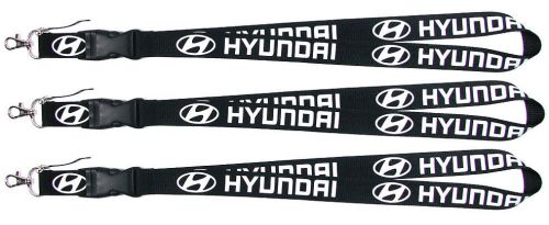 Hyundai 3 pack black lanyard set with breakaway clip - sonata elantra genesis