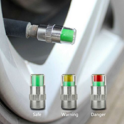 4 pcs car auto tire monitor valve dust cap pressure indicator sensor  alert roj