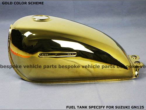 Suzuki gas fuel tank gn125 gn 125 w grips petcock gold color cafe racer gn-10