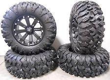 Msa m20 kore  wheels /rims 14" black on 27" moto claw tires yamaha grizzly rhino