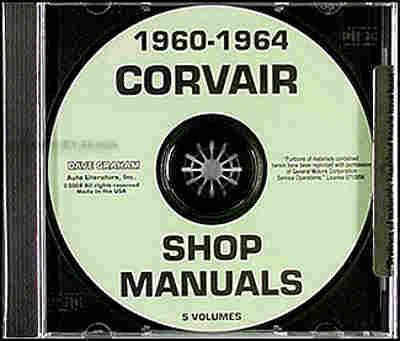 1960 1961 1962 1963 1964 corvair repair shop manual cd 95 standard deluxe wagons