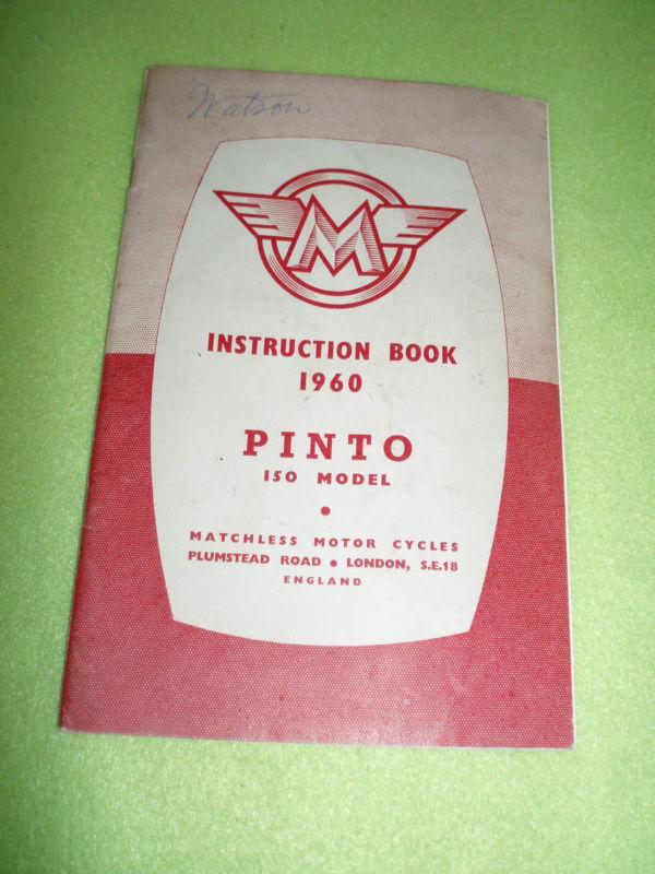 1960 vintage genuine matchless pinto 150 factory owner's instruction manual oem
