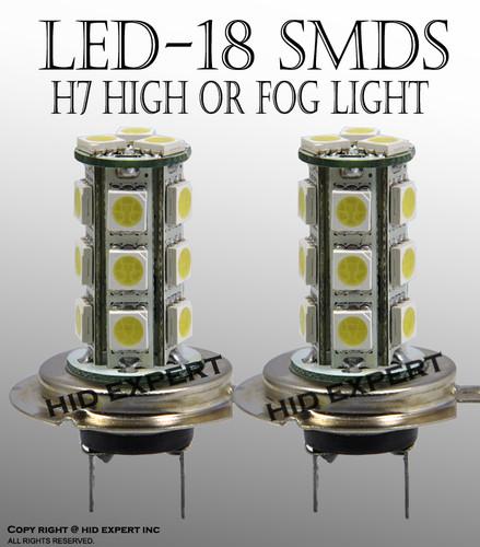 Jdm led h7 18 smd hyper super white high beam fog light replacement bulbs la3