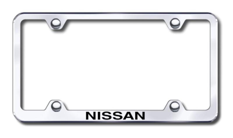 Nissan wide body  engraved chrome license plate frame -metal made in usa genuin