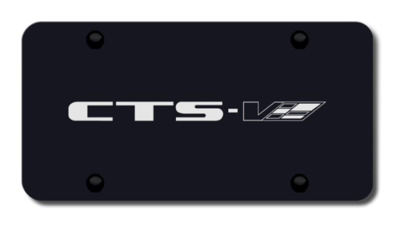 Cadillac cts-v laser etched black license plate made in usa genuine