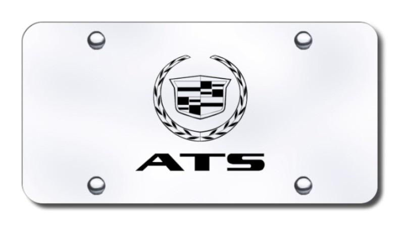 Cadillac ats laser etched brushed stainless license plate made in usa genuine