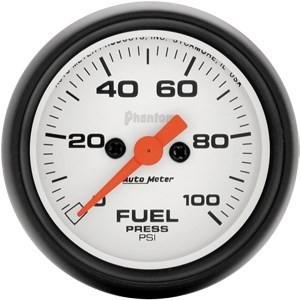 Autometer 2in. fuel press; 0-100 psi fse; w/o peak/valley
