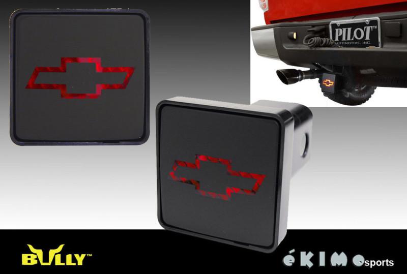Bully chevrolet 2" trailer towing hitch receiver cover with brake light cr-007c