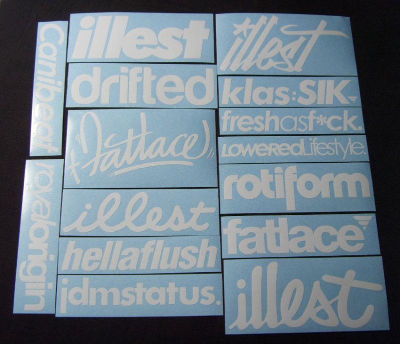 15 stickers decals illest fatlace hellaflush drift canibeat  7 inchs*white 0wec