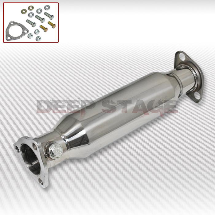 Racing high flow cat down/test pipe exhaust converter civic del sol crx integra