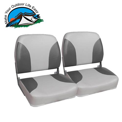 New gray/charcoal deluxe highback  waterproof pair boat seat