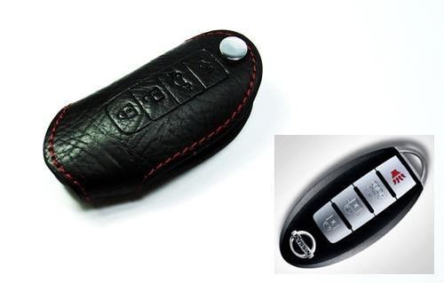 Leather remote intelligent key chain fob holder nissan 370z maxima rogue r35 gtr