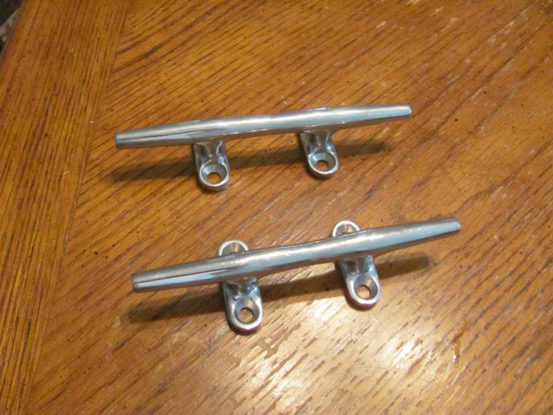 Stainless boat cleats.  6 inches.