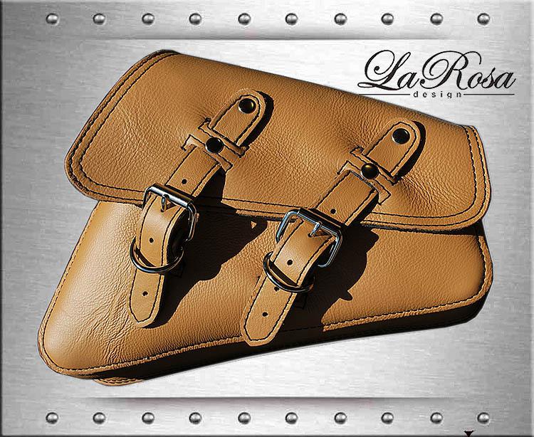 2004 & up larosa tan leather sportster xl models left swing arm saddlebag