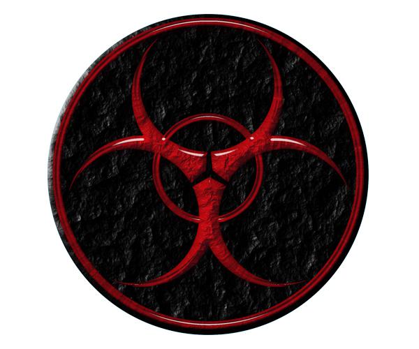 Biohazard decal 5"x5" red warning zombie car vinyl sticker b2 zu1