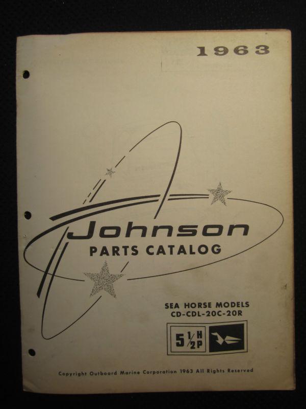 1963 johnson outboard 5 1/2 hp parts catalog manual sea horse cd cdl 20c 20r 5.5