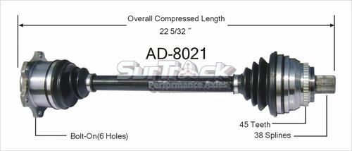 Sur track ad-8021 cv half-shaft assembly-new cv axle shaft